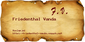 Friedenthal Vanda névjegykártya